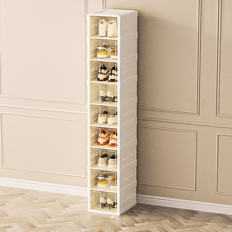 Tall narrow shoe cabinet best sale with doors